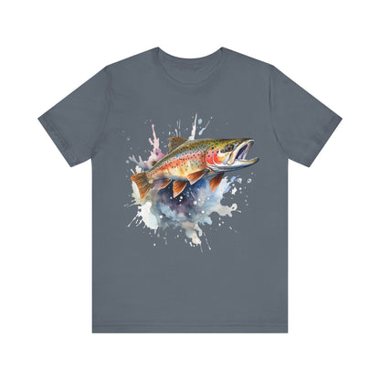 Trout Jumping T-Shirt, Trout Design, Fishing, Rainbow Trout, Fish Design T-Shirt