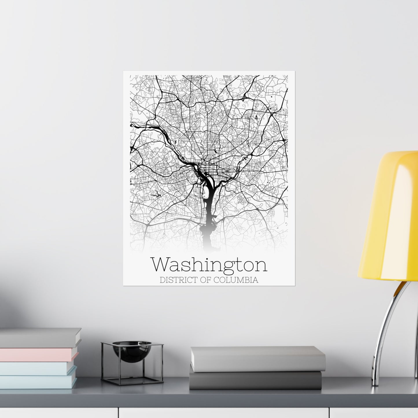 Washington DC City Map Matte Vertical Posters