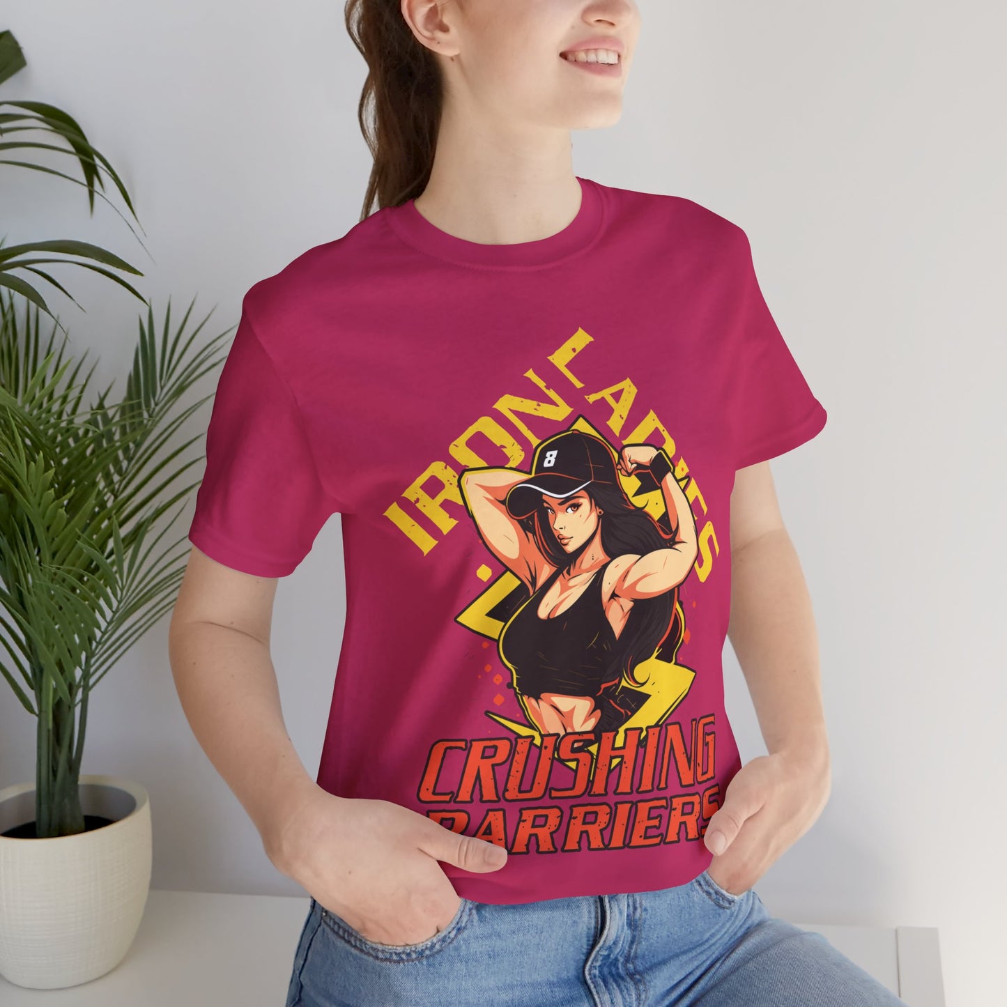 Iron Ladies Crushing Barriers T-Shirt, Gym, Fitness, Women T-Shirt