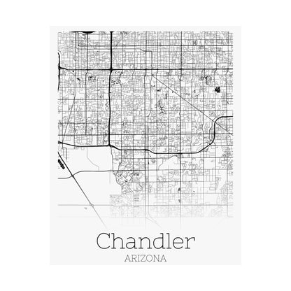 Chandler Arizona City Map Matte Vertical Posters