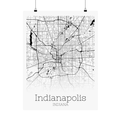 Indianapolis Indiana City Map Matte Vertical Posters