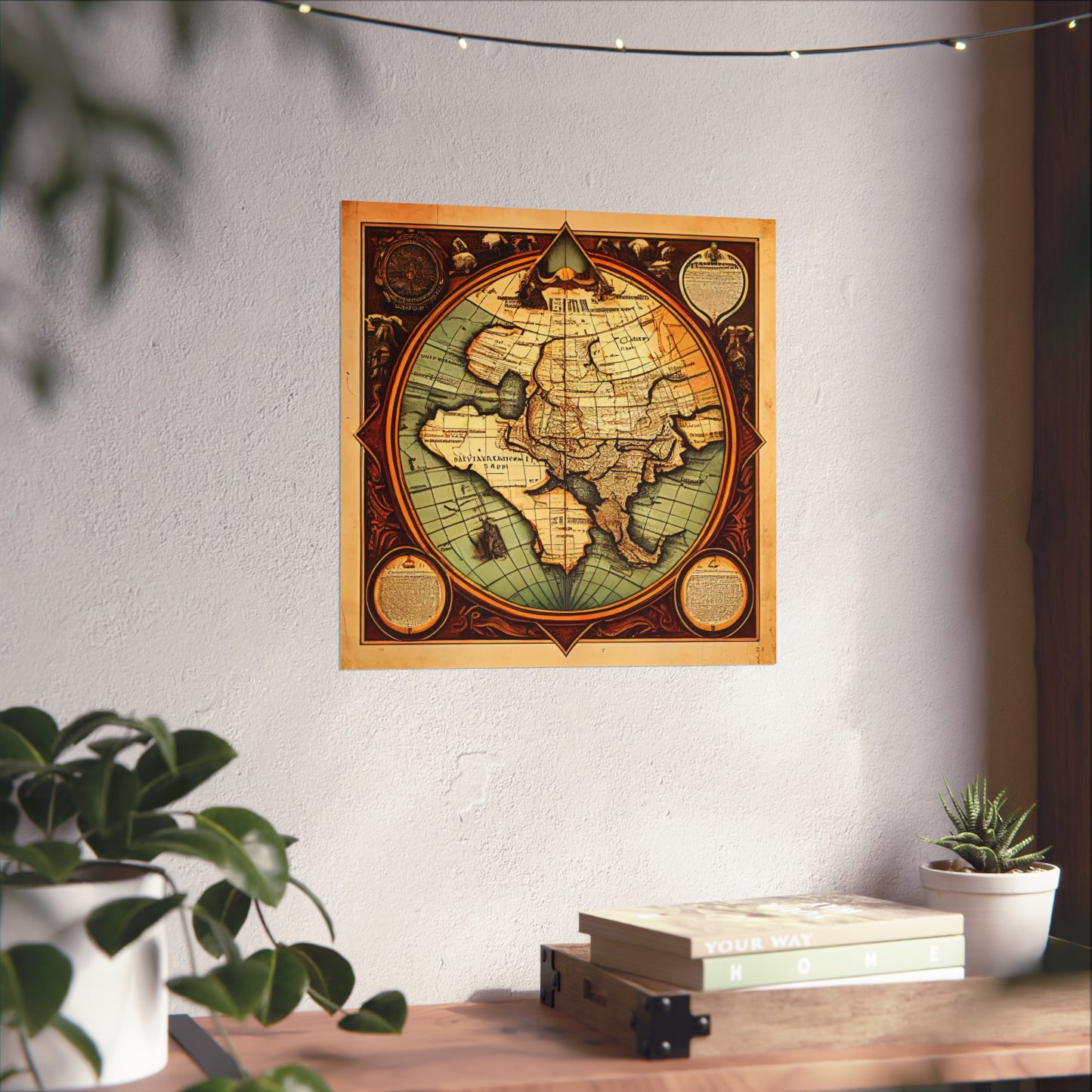 Old Map No: 13 Square Matte Poster, Vintage Poster