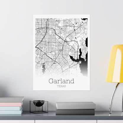 Garland Texas City Map Matte Vertical Posters