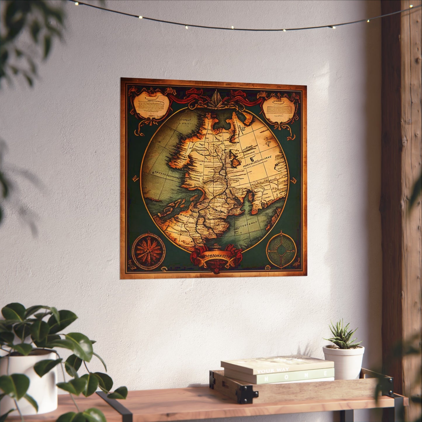 Old Map No: 11 Square Matte Poster, Vintage Poster