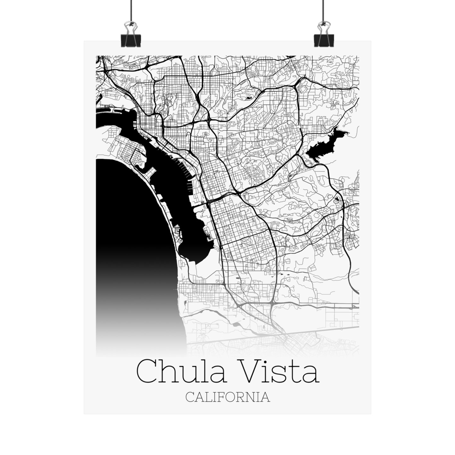 Chula Vista California City Map Matte Vertical Posters