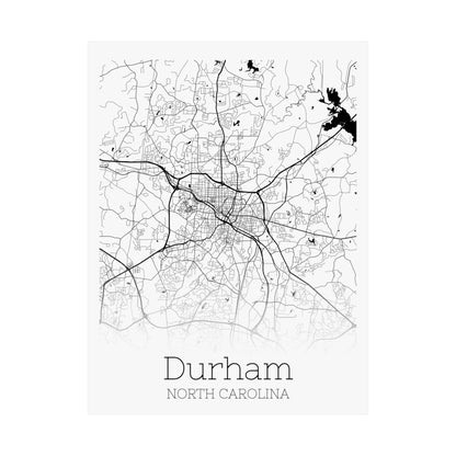 Durham North Carolina City Map Matte Vertical Posters