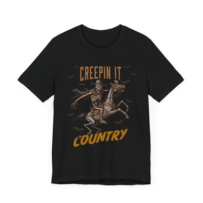 Creepin It Country T-Shirt, Halloween, Scary, Funny, Retro