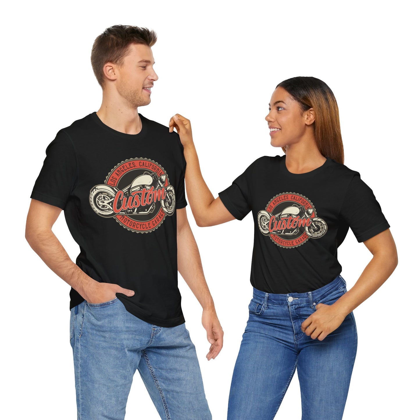 Los Angles California Custom Motorcycle T-Shirt, Los Angles, California, Custom Bikers T-Shirt