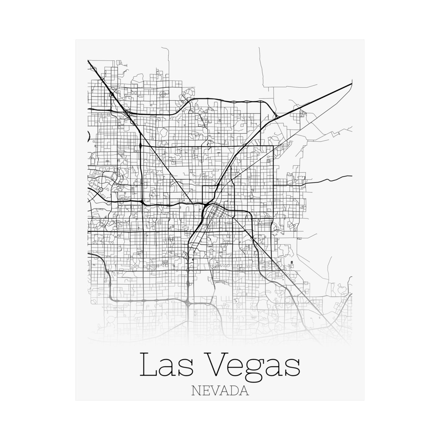 Las Vegas Nevada City Map Matte Vertical Posters