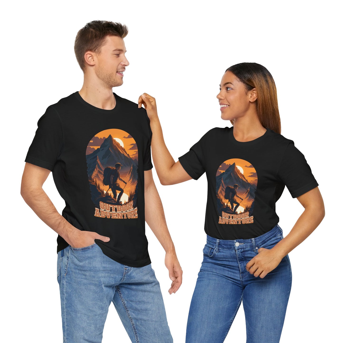 Outdoor Adventure T-Shirt, Adventure Hiking T-Shirt,  Hiking Design 01, Outdoors, Mountain Hike T-Shirt, II