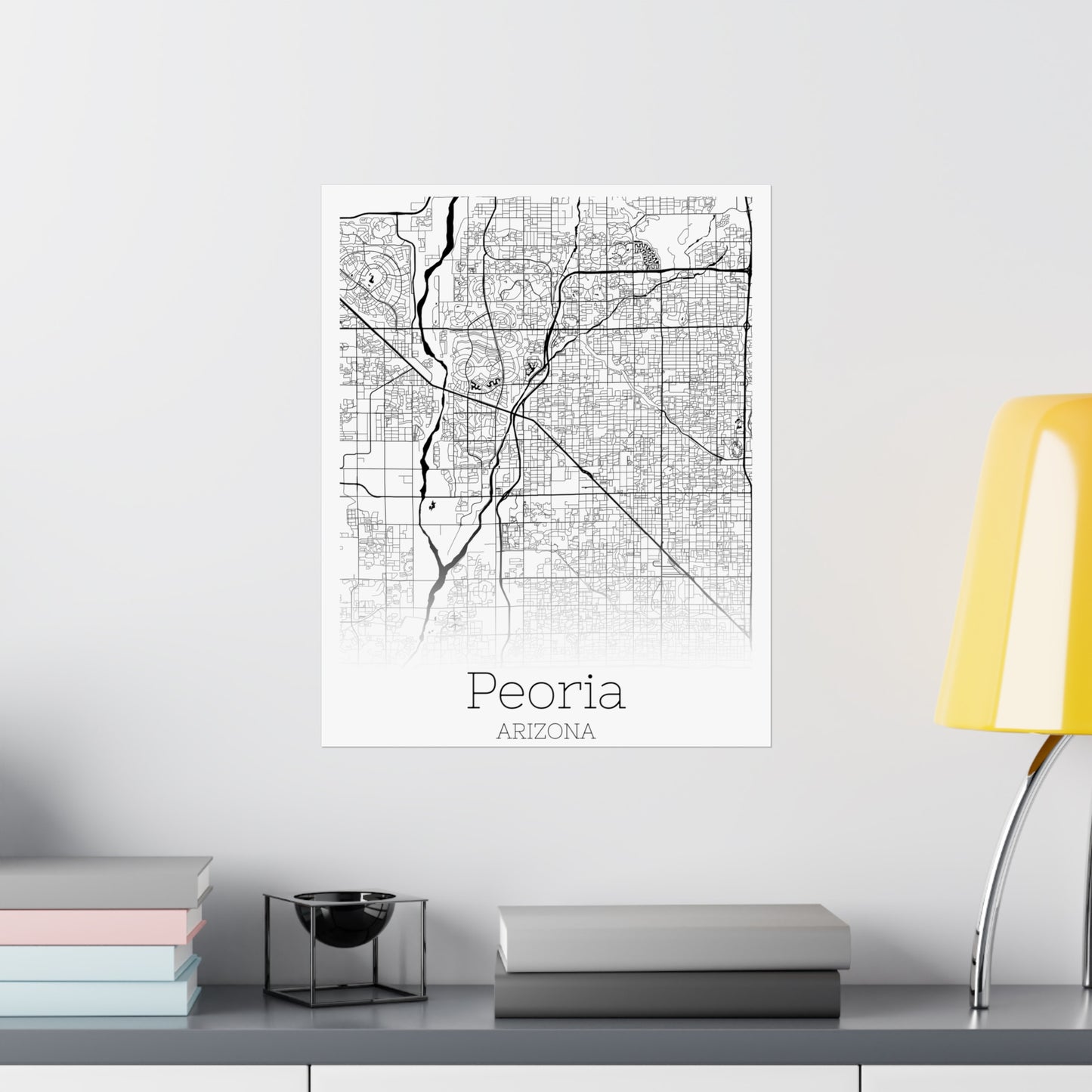 Peoria Arizona City Map Matte Vertical Posters