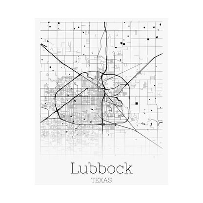 Lubbock Texas City Map Matte Vertical Posters