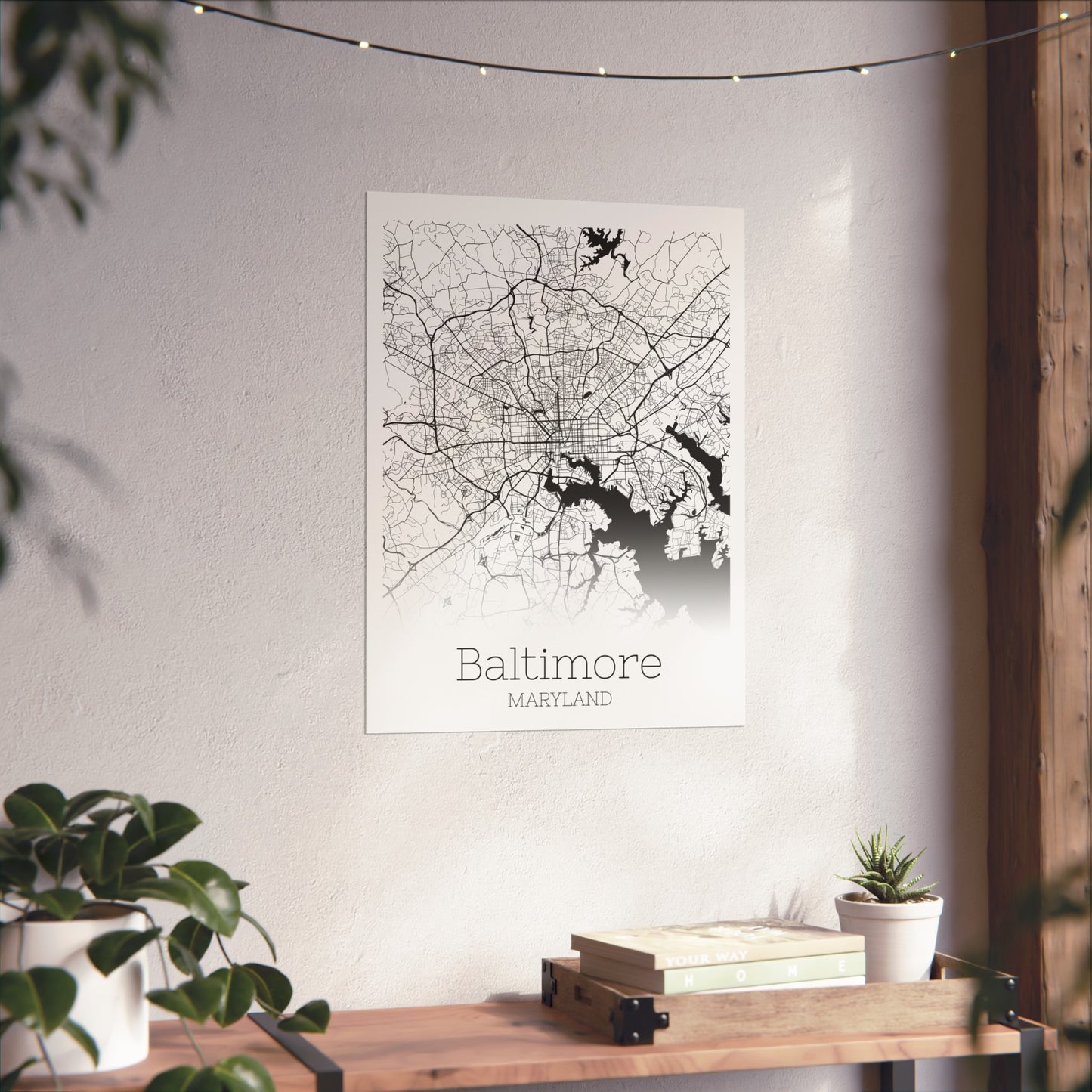 Baltimore Maryland City Map Matte Vertical Posters