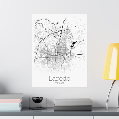 Laredo Texas City Map Matte Vertical Posters