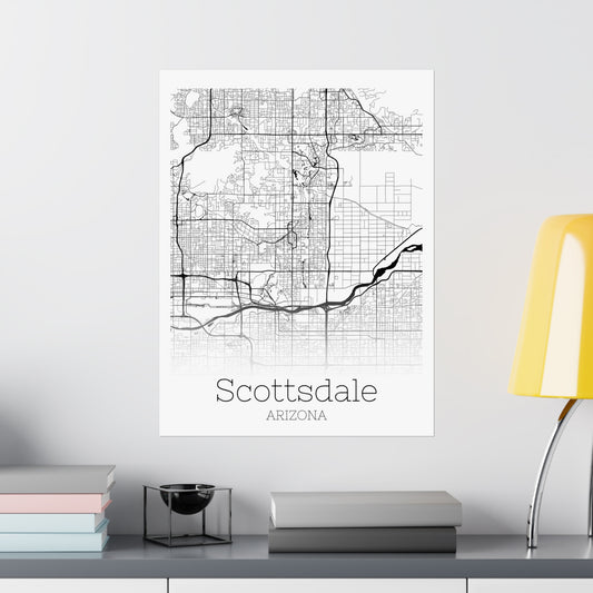 Scottsdale Arizona City Map Matte Vertical Posters