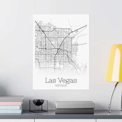 Las Vegas Nevada City Map Matte Vertical Posters