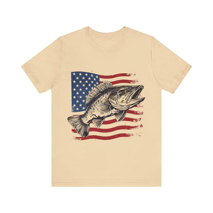 Fishing Camouflage American Flag T-Shirt, Patriotic Fishing T-Shirt