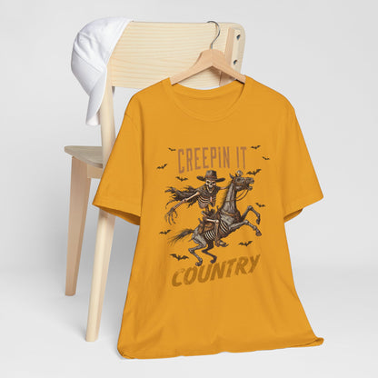 Creepin It Country T-Shirt, Halloween, Scary, Funny, Retro