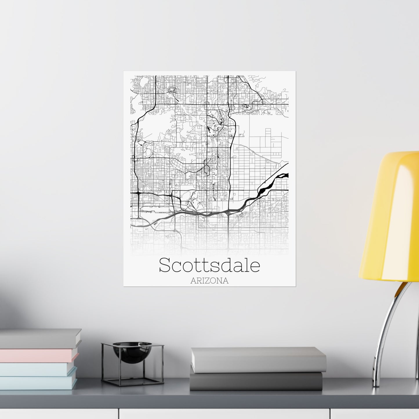 Scottsdale Arizona City Map Matte Vertical Posters