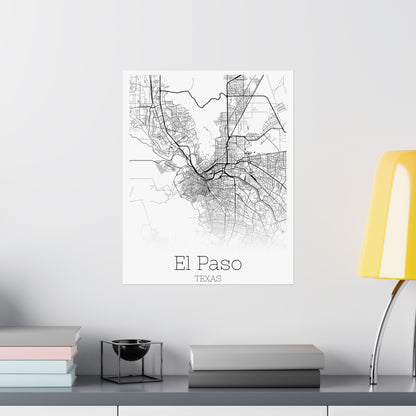 El Paso Texas City Map Matte Vertical Posters