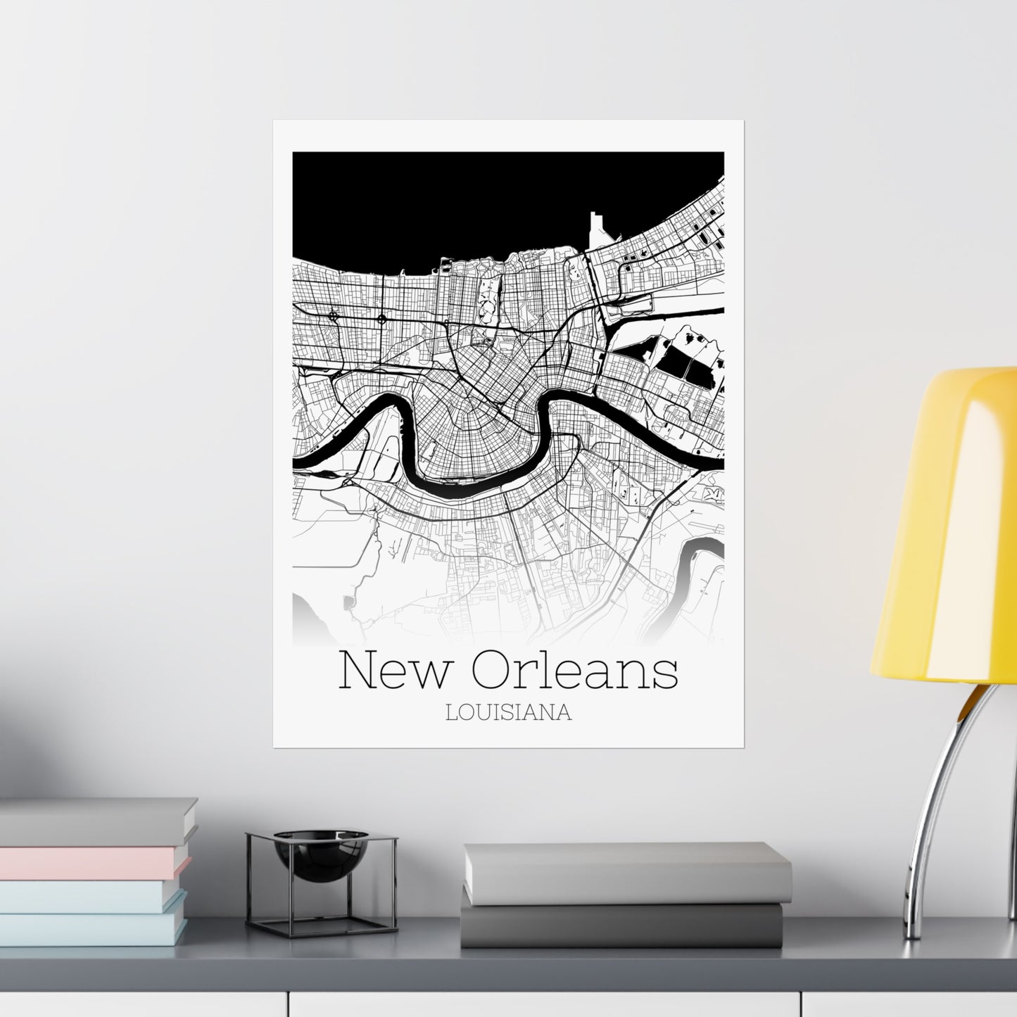 New Orleans Louisiana City Map Matte Vertical Posters