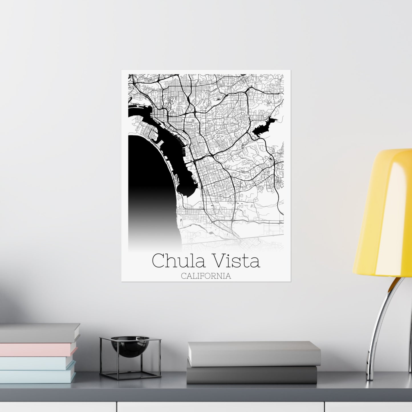 Chula Vista California City Map Matte Vertical Posters