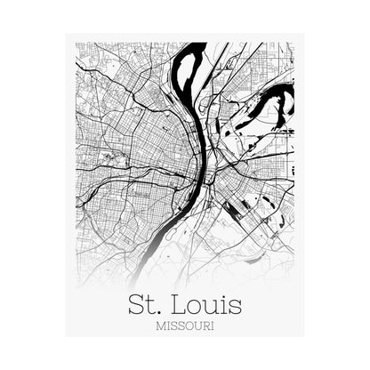 St Louis Missouri City Map Matte Vertical Posters