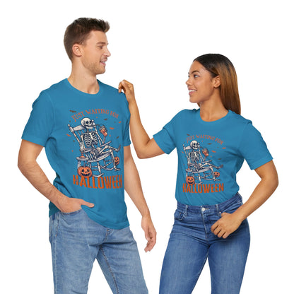 Just Waiting For Halloween T-Shirt, Halloween, Scary, Funny, Retro