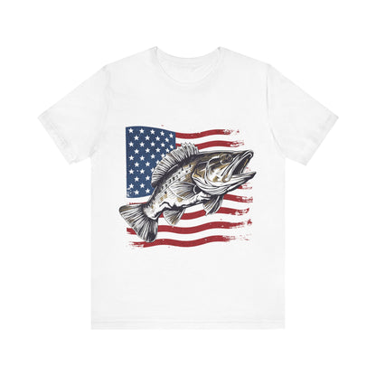 Fishing Camouflage American Flag T-Shirt, Patriotic Fishing T-Shirt