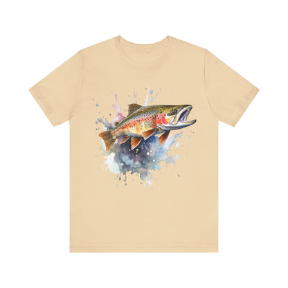 Trout Jumping T-Shirt, Trout Design, Fishing, Rainbow Trout, Fish Design T-Shirt