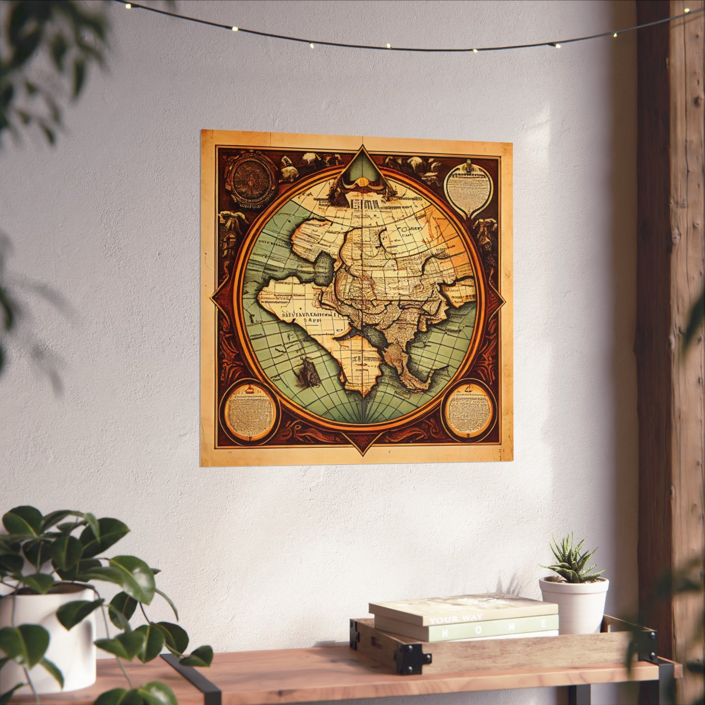 Old Map No: 13 Square Matte Poster, Vintage Poster